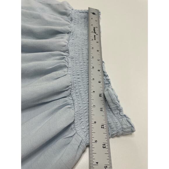 American Eagle Outfitters High-Waisted Lace Mini Skirt Light Blue Women's Size M - Picture 11 of 11